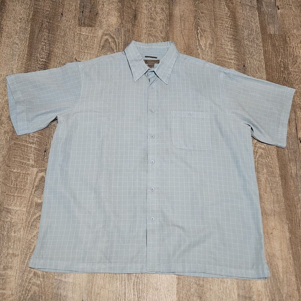 R&R Casuals Luxury Microfiber Men's Short Sleeve Button Down Shirt Size XXL 2XL
